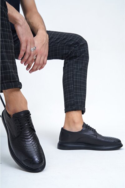 Deripabuc Hakiki Deri Siyah Erkek Deri Casual Ayakkabı Mrd7-2283