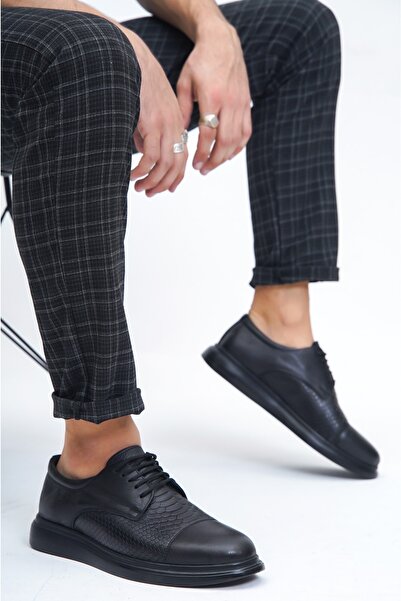 Deripabuc Hakiki Deri Siyah Erkek Deri Casual Ayakkabı Mrd7-2284