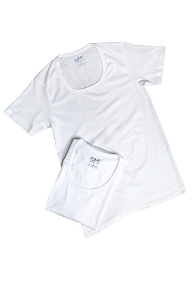 BSM 2-Piece Men's White 100% Cotton Soft Breathable Single Jersey Undershirt