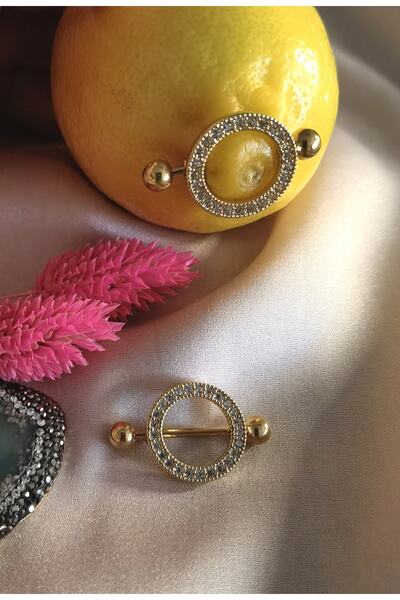 Bylin Cerrahi Çelik Kristal Taş Daire Memeucu Piercing /nipple Piercing /bar ...