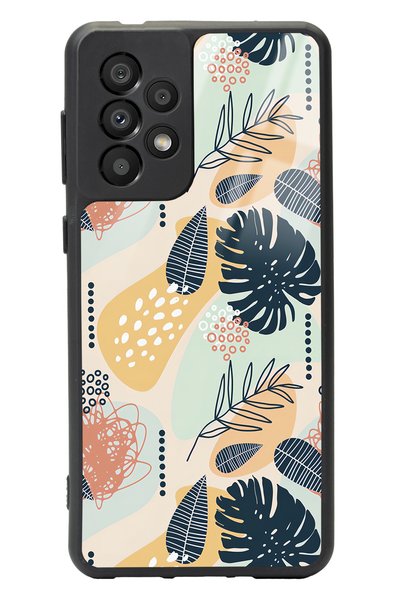 Spoyi Samsung A-33 Glossy Phone Case with Retro Leaf Design