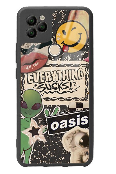 Spoyi General Mobile Gm 22 Retro Sticker Tasarımlı Glossy Telefon Kılıfı