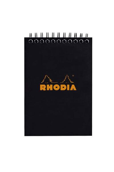 Rhodia Σημειωματάριο Α6, με σπιράλ, 80 σελίδες, Κλασικό, μαύρο
