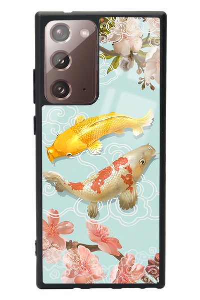 Spoyi Glossy Phone Case for Samsung Note 20 Ultra Koi Fish Design