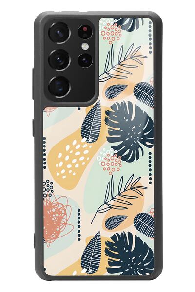 Spoyi Samsung S-21 Ultra Glossy Phone Case with Retro Leaf Design