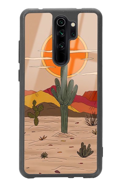 Spoyi حافظة هاتف لامعة لهاتف Xiaomi Redmi Note 8 Pro بتصميم صبار شمسي عتيق