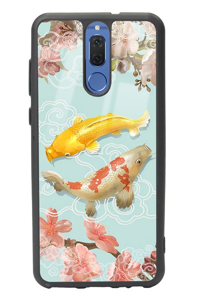 Spoyi حافظة هاتف هواوي ميت 10 لايت لامعة بتصميم كoi Fish