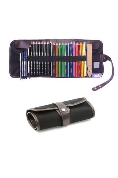GLANCE Cretacolor Graduated Pencil Studioline Derwent Lakeland Watercolour Roll Bag Set