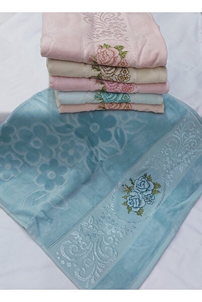 GONCA Etamin Işlemeli 3' Lü Kadife El Havlusu