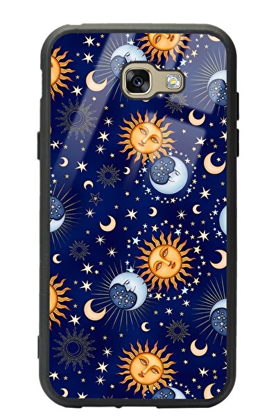 Spoyi Samsung A7 (2017) Ay Güneş Pijama Tasarımlı Glossy Telefon Kılıfı
