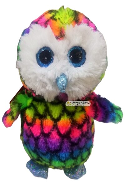 Şeker Adası Sevimli Renkli Yumuşacık Peluş Baykuş Oyuncak 17 Cm