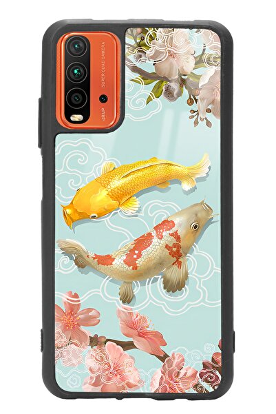 Spoyi Xiaomi Redmi 9t Koi Balığı Tasarımlı Glossy Telefon Kılıfı
