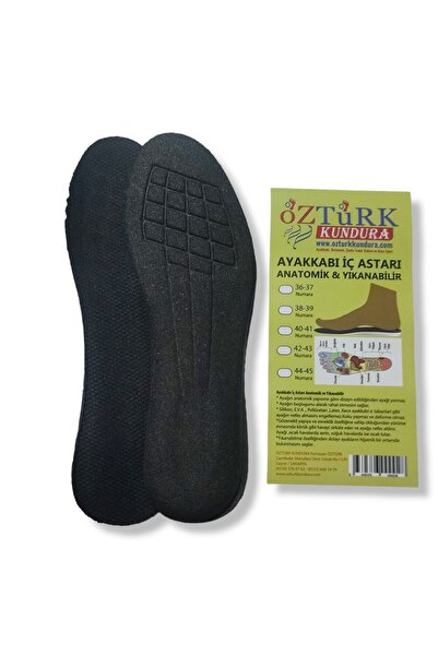 Öztürk Kundura Ayakkabı Iç Astarı Anatomik & Yıkanabilir Siyah