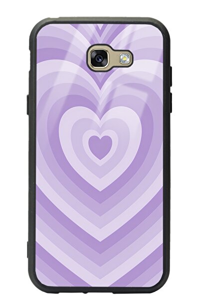 Spoyi Samsung A7 (2017) Lila Kalp Tasarımlı Glossy Telefon Kılıfı