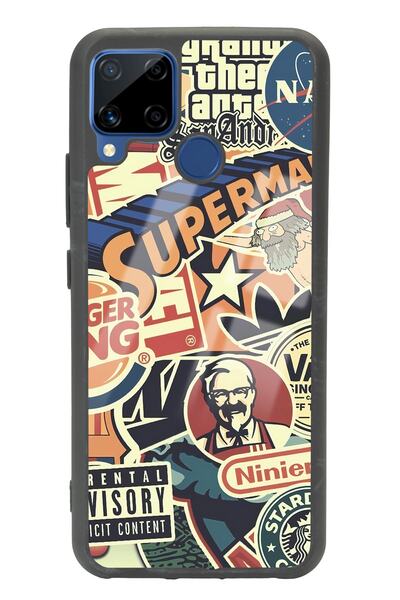 Spoyi Oppo Realme C15 Glossy Phone Case with Retro Brand Design