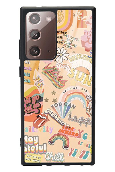 Spoyi Samsung Note 20 Ultra Vintage Sticker Tasarımlı Glossy Telefon Kılıfı