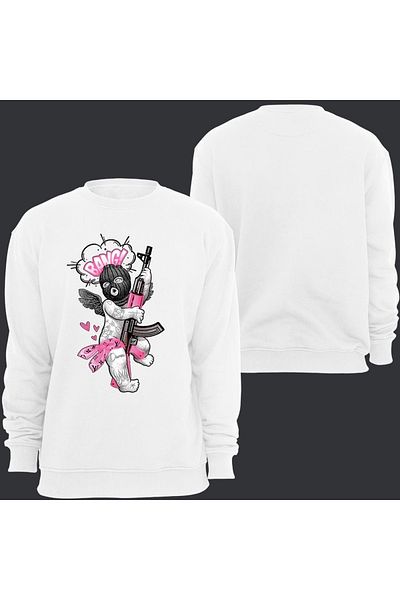 fame-stoned Φούτερ με στάμπα Gangsta Unisex Crew Neck