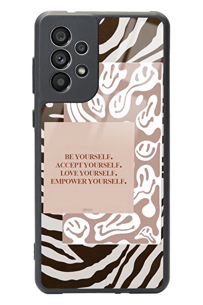 Spoyi Samsung A73 Emoji Zebra Tasarımlı Glossy Telefon Kılıfı