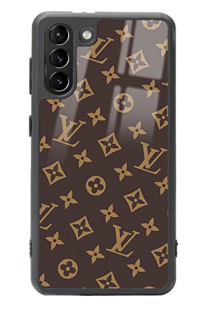 Spoyi Samsung S21 Kahverengi Lv Tasarımlı Glossy Telefon Kılıfı