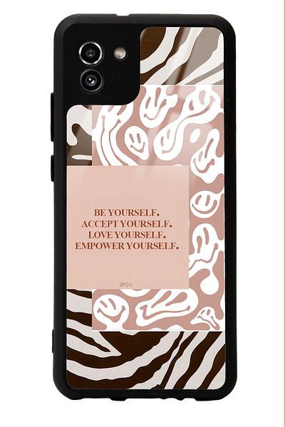 Spoyi حافظة هاتف سامسونج A-03 Emoji Zebra Design لامعة