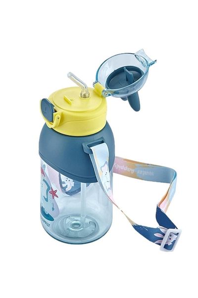 Vagonlife 650ml Cute Friends Tritan Water Bottle with Hanging Straw and Ears
