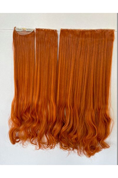 8 Kadına Dair Herşey Bakır Su Dalgalı Uzun Yarım Ay Saç – 3 Parça Çıt Çıt 75c...