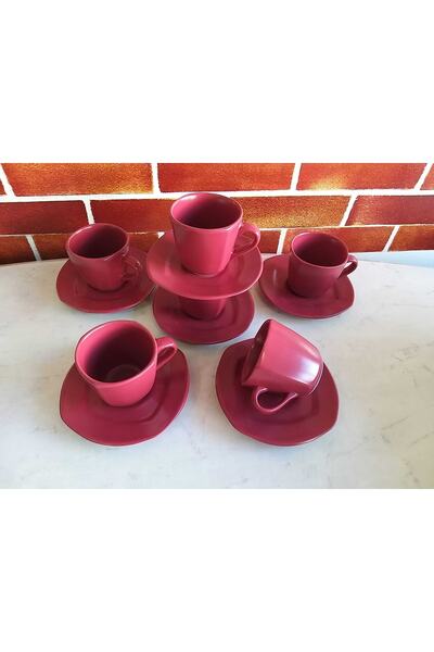 Keramika Takım Çay 12 Parça Mat Carmen Kırmızı