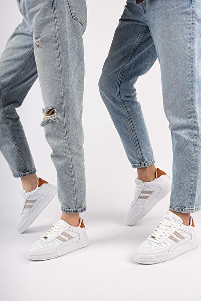 Freemax Unisex zaručeně ortopedické lehké flexibilní pevné tenisky sportovní boty bílá oranžová