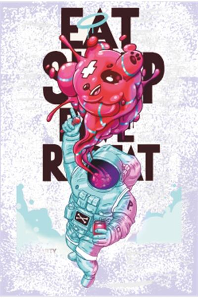 Hayat Poster Poster retro din lemn astronaut nebun