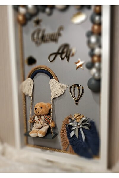 şatafat design Bebek Kapı Süsü Bumble Gold Gri