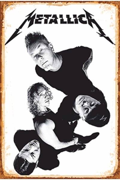 Hayat Poster Poster retro din lemn Metallica Black and White Quad