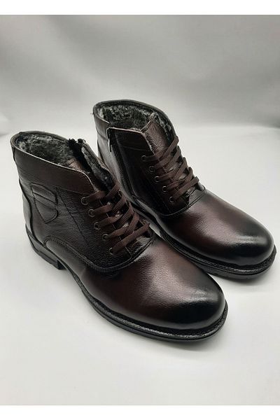 Adel New Season Genuine Leather Fur Lined Boots