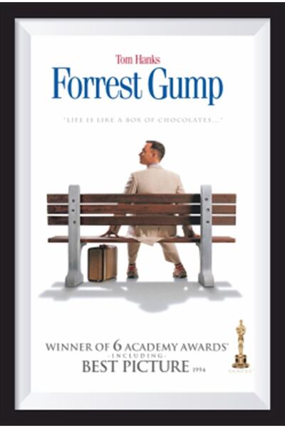 Hayat Poster Forrest Gump - Ρετρό ξύλινη αφίσα με μοτίβο πλαισίου κινηματογρα...