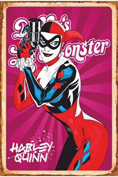 Hayat Poster Poster retro din lemn cu supereroi Harley Quinn