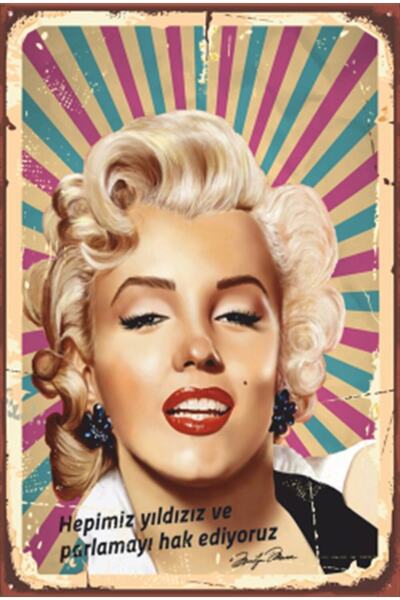 Hayat Poster Ρετρό ξύλινη αφίσα Marilyn Monroe Star