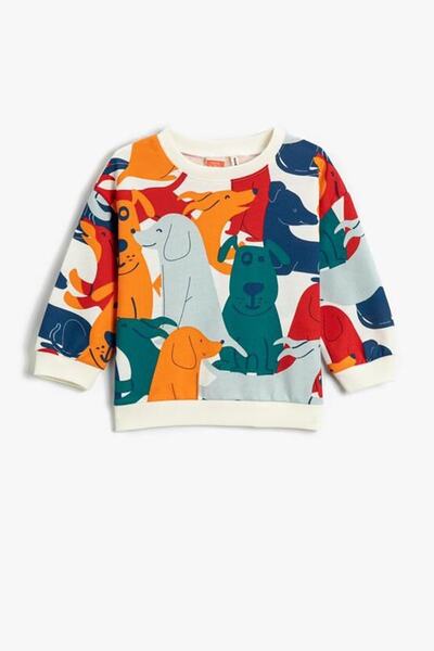 Koton Erkek Bebek Grafik Köpek Baskılı Sweatshirt 3wmb10077tk