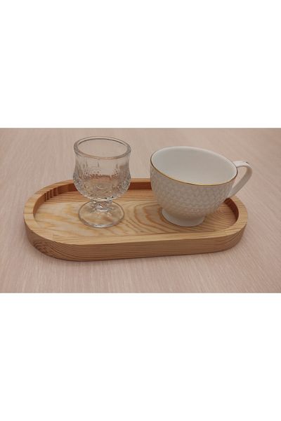 YELLOW STARY HOME DECOR Wooden Oil Pot, Soap Dish Stand & Presentation Plate