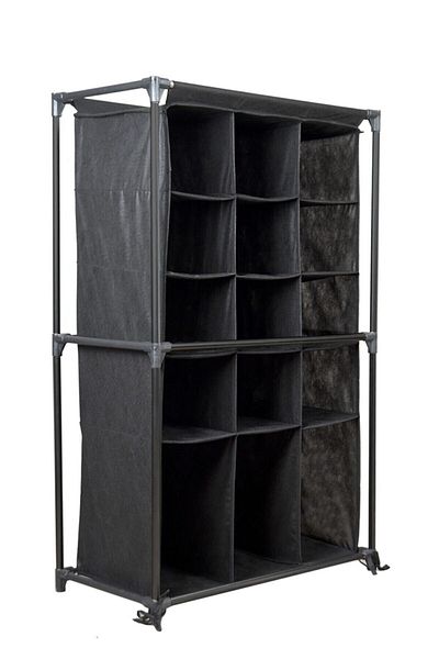 RUSTİKEVDECORART 15 Compartment Interlining Cloth Cabinet - Organizer with 4 Shelves, Clothes and Shoes Cabinet