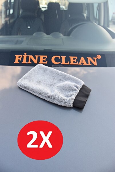 Fine Clean ( 2 Adet ) Araba Yıkama Kurulama Cila Eldiveni Mikrofiber Oto Bezi...