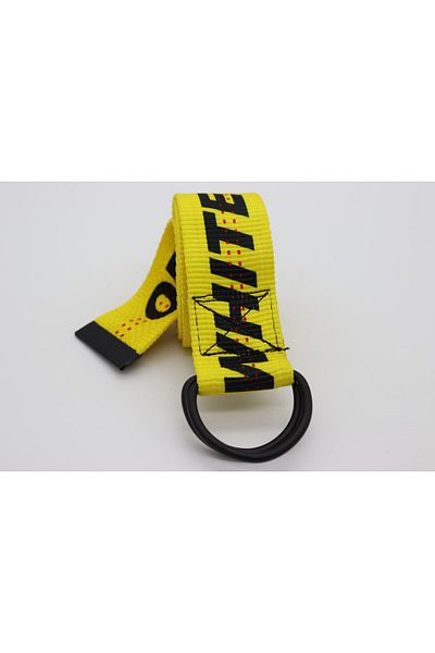 Anatolia Yellow Off-white Woven Belt with Black Lettering