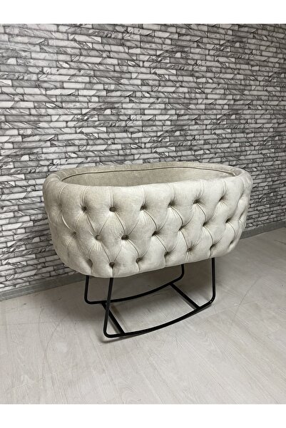 arlayf Beşik Kapitoneli Sallanır Ayaklı Krem