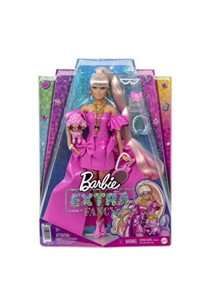 Barbie Extra Fancy Pembe Kostümlü Bebek Hhn12