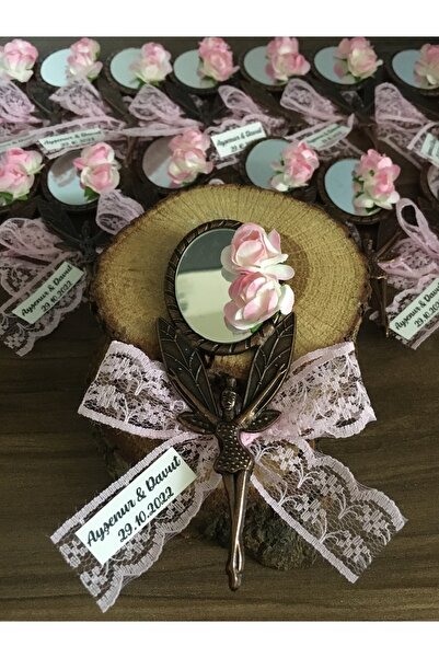 sakızağacı atölye Su Perisi Hediyelik Ayna Pembe Melek Ayna Nişan,nikah,özel ...