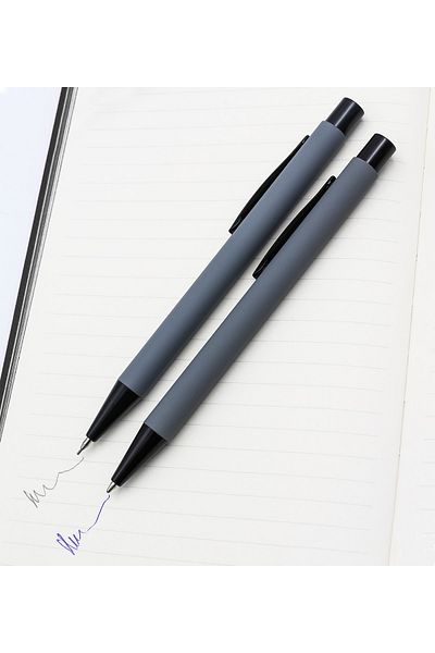 vegahediye v vega Boxed 2-Piece Gray Pen Set (0.7 Versatil Point Pen & Ballpoint Pen)