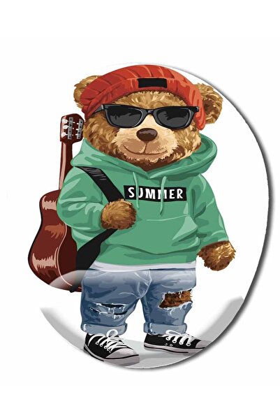 ART HEDİYE Guitar Summer Bear Mouse Pad cu suport pentru încheietura mâinii