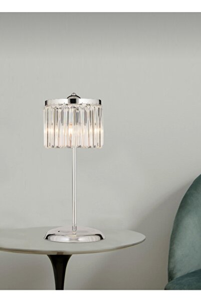 luxury modern aydınlatma Kristal Krom Taşlı Masa Lambası