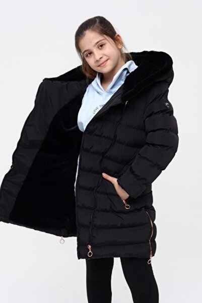 Benittokids Μαύρο παλτό για κορίτσι