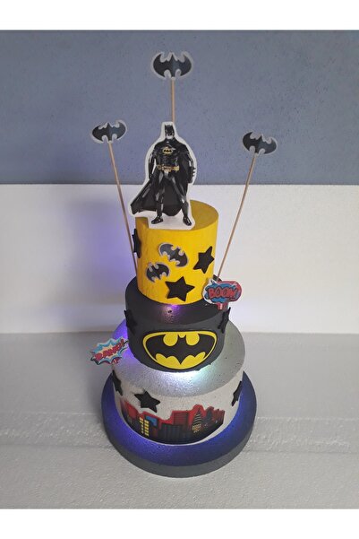 Elvan İstanbul Maket Pasta Batman 3fonksiyonlu Led Işıklı