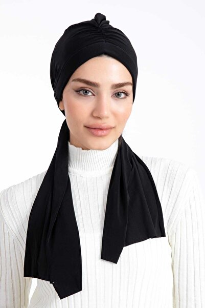 LadyColor شال نسائي أسود من القماش الرملي جاهز للشعر في دبي