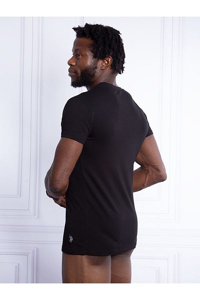 U.S. Polo Assn. Us Polo Assn u.s. Polo Assn, 2-Piece Lycra Black Modal V-Neck T-shirt 80194